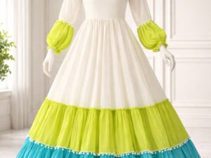 Women Printed Full Tier Anarkali Gown